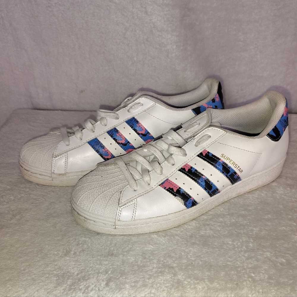 adidas White and Blue Sneakers